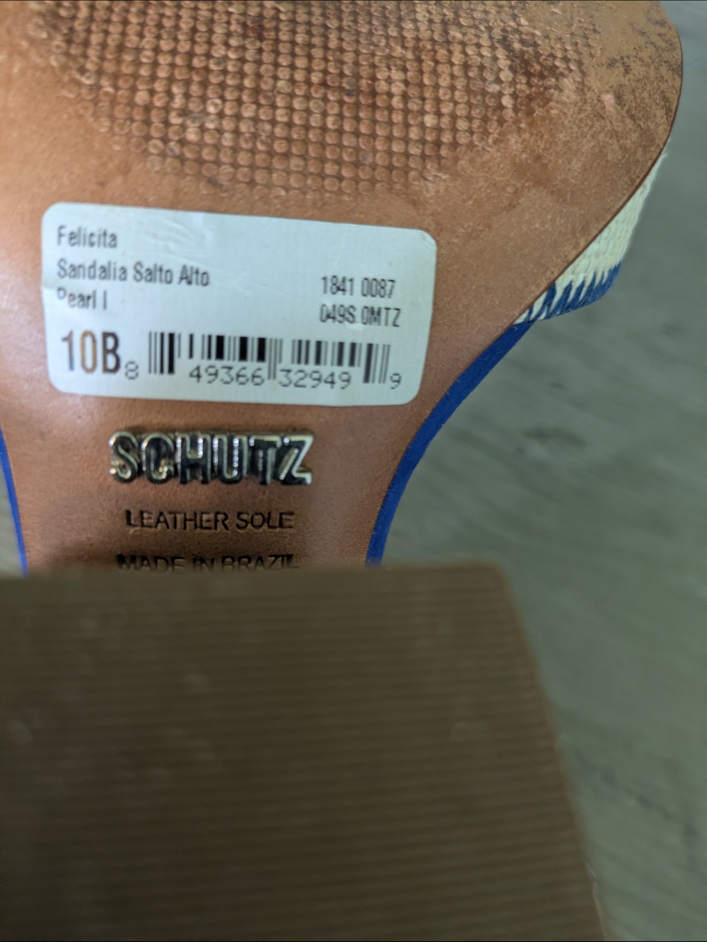 Schutz Felicita Blue & Ivory _ Floral Block Heel Sandal _ Anthropologie 10B - Picture 7 of 7